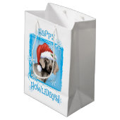 Happy Howlidays Weimaraner Medium Cadeauzakje (Achterkant Gekanteld)