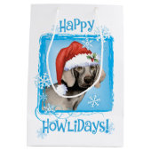 Happy Howlidays Weimaraner Medium Cadeauzakje (Achterkant)
