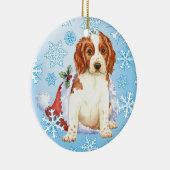 Happy Howlidays Welshie Keramisch Ornament (Rechts)