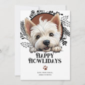 Happy Howlidays West highland Terrier Kerst Feestdagenkaart (Voorkant)