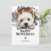 Happy Howlidays West highland Terrier Kerst Feestdagenkaart (Staand voorkant)
