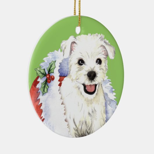 Happy Howlidays Westie Keramisch Ornament (Rechts)
