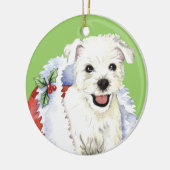 Happy Howlidays Westie Keramisch Ornament (Links)