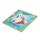 Happy Howlidays Westie Tegeltje (Zijkant)