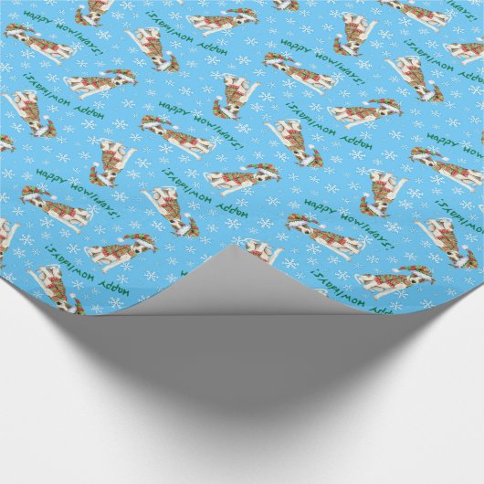 Happy Howlidays Whippet Cadeaupapier (Hoek)