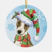 Happy Howlidays Whippet Keramisch Ornament (Voorkant)