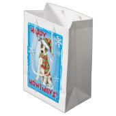 Happy Howlidays Whippet Medium Cadeauzakje (Achterkant Gekanteld)