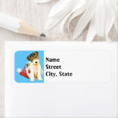 Happy Howlidays Wire Fox Terrier Etiket (Insitu)