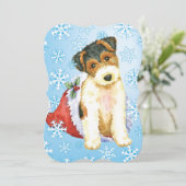 Happy Howlidays Wire Fox Terrier Feestdagenkaart (Staand voorkant)