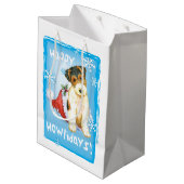 Happy Howlidays Wire Fox Terrier Medium Cadeauzakje (Achterkant Gekanteld)