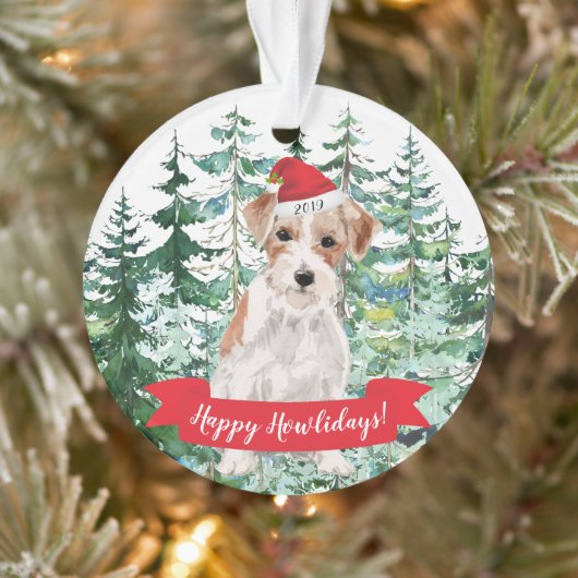 Happy Howlidays Wire Haire Jack Russell Kerstmis Ornament (Boom)