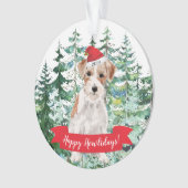 Happy Howlidays Wire Haire Jack Russell Kerstmis Ornament (voorkant)
