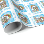 Happy Howlidays Wirehaire Dachshund Cadeaupapier (Rol Hoek)