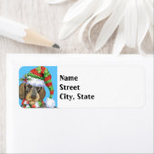 Happy Howlidays Wirehaire Dachshund Etiket (Insitu)