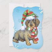 Happy Howlidays Wirehaire Dachshund Feestdagenkaart (Voorkant)