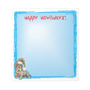 Happy Howlidays Wirehaire Dachshund Notitieblok