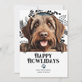 Happy Howlidays Wirehaired Pointing Griffon Dog Feestdagenkaart (Voorkant)