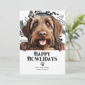 Happy Howlidays Wirehaired Pointing Griffon Dog Feestdagenkaart (Staand voorkant)