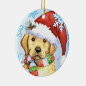 Happy Howlidays Yellow Lab Keramisch Ornament (Rechts)