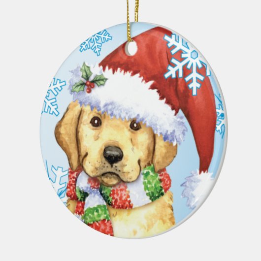 Happy Howlidays Yellow Lab Keramisch Ornament (Links)