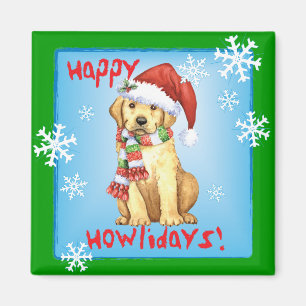 Happy Howlidays Yellow Lab Magneet