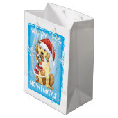 Happy Howlidays Yellow Lab Medium Cadeauzakje (Achterkant Gekanteld)