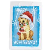 Happy Howlidays Yellow Lab Medium Cadeauzakje (Achterkant)