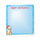 Happy Howlidays Yellow Lab Notitieblok (Voorkant)