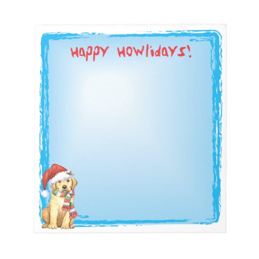 Happy Howlidays Yellow Lab Notitieblok (Voorkant)