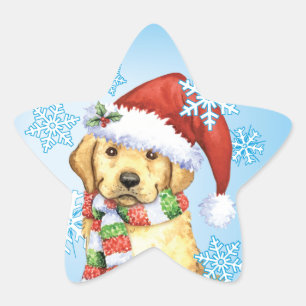 Happy Howlidays Yellow Lab Ster Sticker