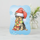 Happy Howlidays Yorkie Feestdagenkaart (Staand voorkant)