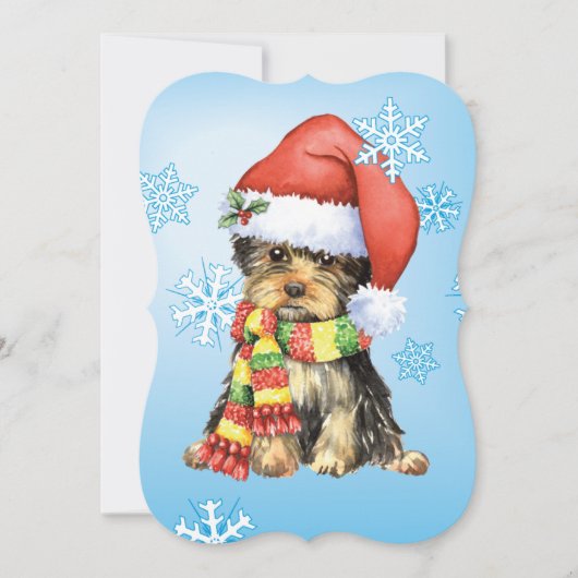 Happy Howlidays Yorkie Feestdagenkaart (Voorkant)