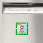 Happy Howlidays Yorkie Magneet (Insitu (Vaatwasser))