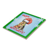 Happy Howlidays Yorkie Tegeltje (Zijkant)