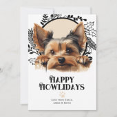 Happy Howlidays Yorkshire Terrier Dog Kerstmis Feestdagenkaart (Voorkant)