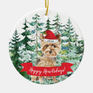 Happy Howlidays Yorkshire Terrier Dog Kerstmis Keramisch Ornament