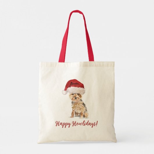 Happy Howlidays Yorkshire Terrier Tote Bag (Achterkant)