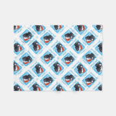 Happy Howlidays zwarte Russische tertière Fleece Deken (Voorkant (Horizontaal))