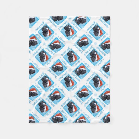 Happy Howlidays zwarte Russische tertière Fleece Deken (Voorkant)