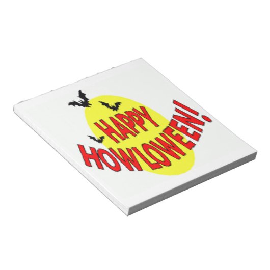 "HAPPY HOWLOWEEN" BATS NOTITIEBLOK (Schuin)