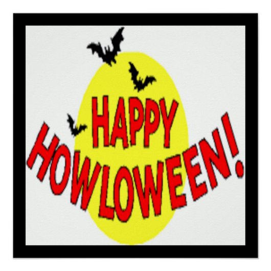 "HAPPY HOWLOWEEN" BATS PERFECT POSTER (Voorkant)