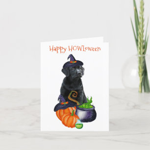 Happy HOWLoween Cute Black Labrador Puppy Dog Feestdagen Kaart