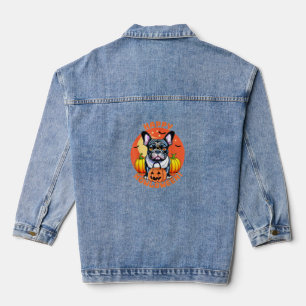 Happy Howloween Franse Bulldog frenchie hond hallo Denim Jacket
