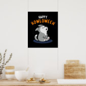 Happy Howloween Funny Dog Pun Dark BG Poster (Keuken)
