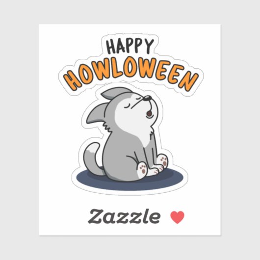 Happy Howloween Grappige Hond Pun Sticker (Vel)