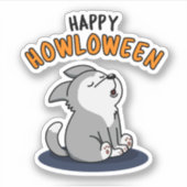 Happy Howloween Grappige Hond Pun Sticker (Voorkant)