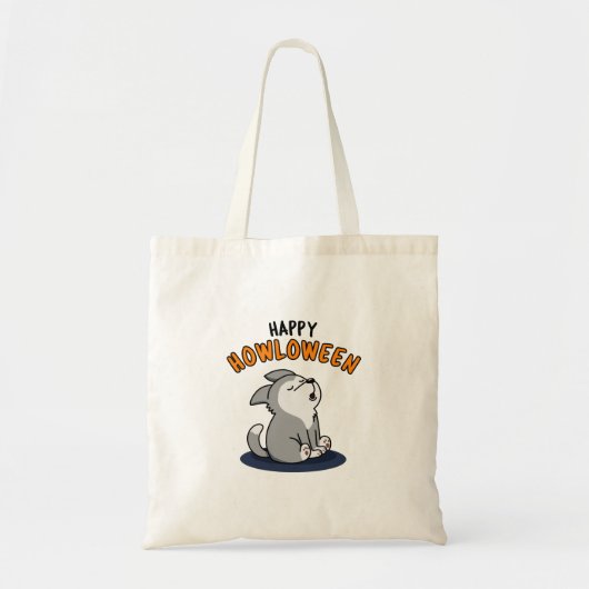 Happy Howloween Grappige Hond Pun Tote Bag (Voorkant)