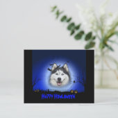 Happy Howloween Husky Briefkaart (Staand voorkant)
