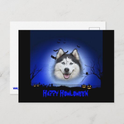 Happy Howloween Husky Briefkaart (Voorkant / Achterkant)