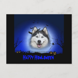 Happy Howloween Husky Briefkaart